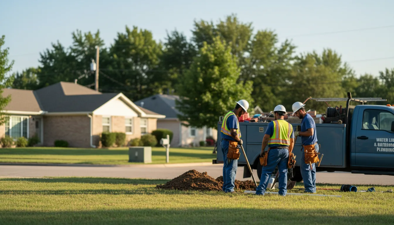 Residential water line and bathroom plumbing service in North Newton, KS
